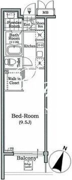 レジディア文京本駒込 808 間取り図