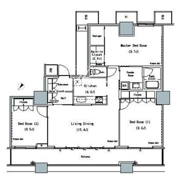 ザ東京タワーズミッドタワー 523 間取り図
