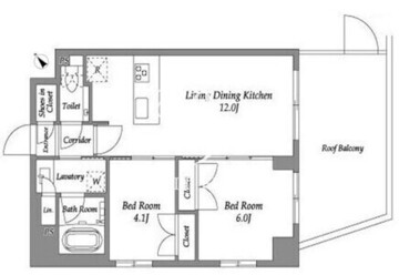 エネシャル代官山 403 間取り図
