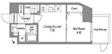 エネシャル代官山 605 間取り図