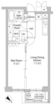 コンフォリア原宿 216 間取り図