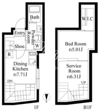 ファーヴァル代々木上原 102 間取り図