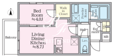 アイルグランデ赤羽 401 間取り図