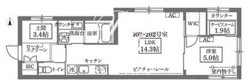 ココキューブグランデ学芸大学 202 間取り図