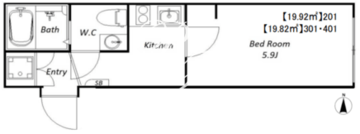 ブルーパレット池上 301 間取り図