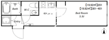 ブルーパレット池上 401 間取り図