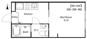 ブルーパレット池上 202 間取り図