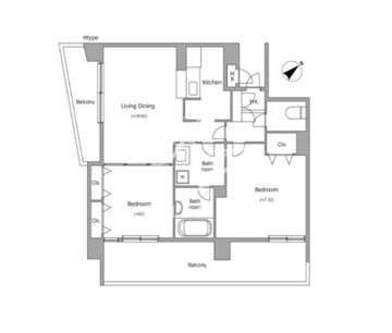 ヴォアラクテ西早稲田 405 間取り図