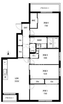 クールブラン西荻窪 501 間取り図