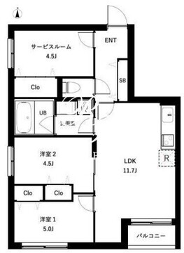 クールブラン西荻窪 404 間取り図