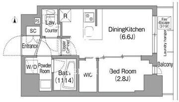 コンフォリア・リヴ新中野サウス 807 間取り図