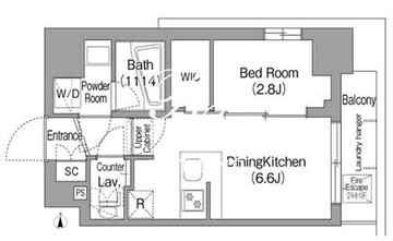 コンフォリア・リヴ新中野サウス 408 間取り図