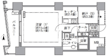アクティ汐留 405 間取り図