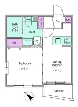 レジディア世田谷若林 103 間取り図