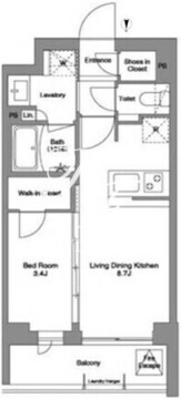 コンフォリア戸越公園 208 間取り図
