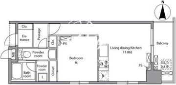 レジディア入谷 1102 間取り図