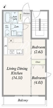 グランパセオ三宿 402 間取り図