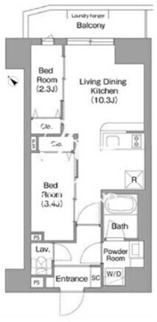 コンフォリア・リヴ豊洲キャナル 1007 間取り図