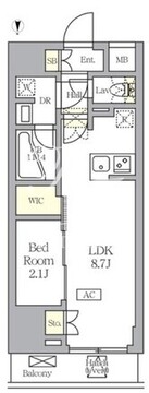 アジールコート王子 1002 間取り図