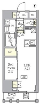 アジールコート王子 802 間取り図
