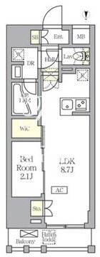 アジールコート王子 502 間取り図
