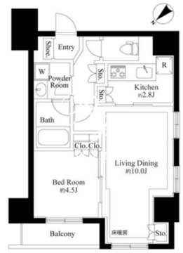 グランスイート銀座レスティモナーク 501 間取り図