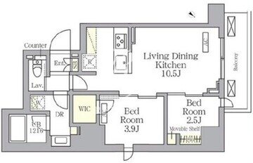 プライムガーデン大森 1203 間取り図