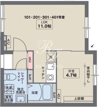 ココフラット雑司が谷 101 間取り図