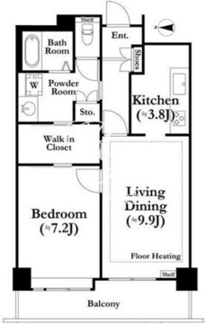 河田町ガーデン 4-506 間取り図