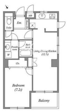 白金台アパートメント 404 間取り図