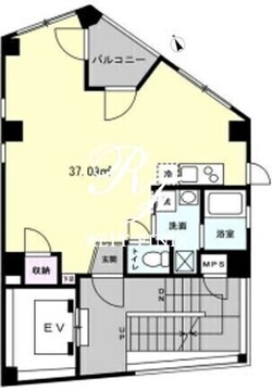ロイヤルハイツ大森 801 間取り図