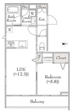 ベレオ三軒茶屋 201 間取り図