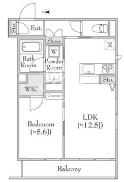 ベレオ三軒茶屋 102 間取り図