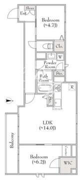 ベレオ三軒茶屋 206 間取り図