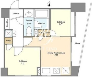 BPRレジデンス代々木 1103 間取り図