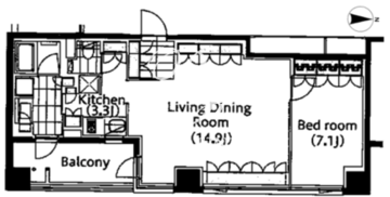 コンフォリア新宿イーストサイドタワー A-306 間取り図