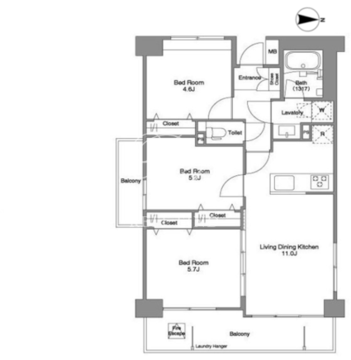 コンフォリア西荻北 504 間取り図