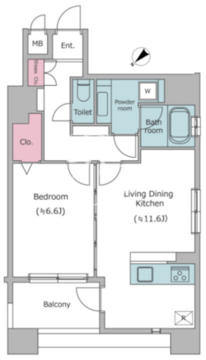 レジディア島津山 1302 間取り図