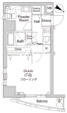 カーサスプレンディッド赤坂7丁目 203 間取り図