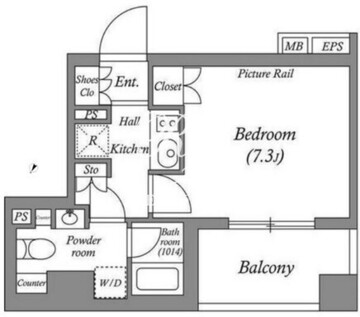 ルクレ西池袋 405 間取り図