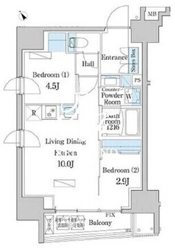 デュオフラッツ日本橋水天宮 1001 間取り図