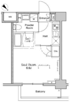 プラウドフラット戸越公園 417 間取り図