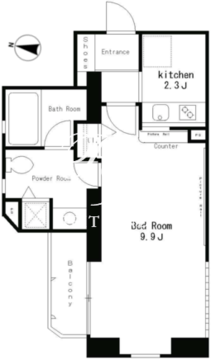 パークアクシス西麻布ステージ 401 間取り図