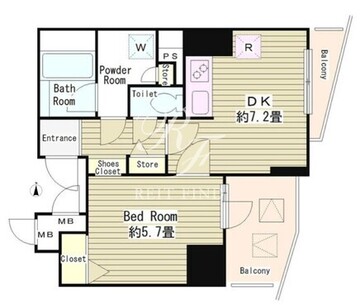 アルブル高輪 1102 間取り図