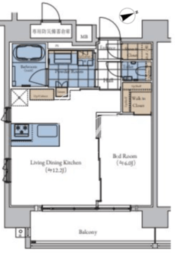 エスティメゾン大森 1401 間取り図