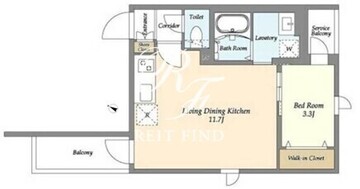 グランカーサ千駄木 407 間取り図