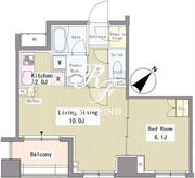 リベルテ月島 610 間取り図