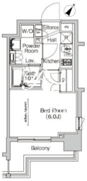 プラウドフラット門前仲町4 306 間取り図