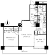 リバーポイントタワー 1207 間取り図