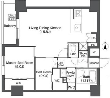 コンフォリア日暮里 102 間取り図